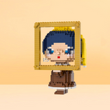 PINPINZHI Johannes Vermeer Girl with a Pearl Earring Figurine Micro-Diamond Particle Building Block Set-One Quarter
