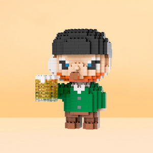 PINPINZHI Vincent van Gogh Self-Portrait with Bandaged Ear and Pipe Figurine Micro-Diamond Particle Building Block Set-One Quarter