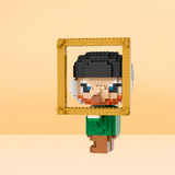 PINPINZHI Vincent van Gogh Self-Portrait with Bandaged Ear and Pipe Figurine Micro-Diamond Particle Building Block Set-One Quarter