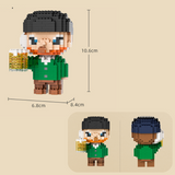 PINPINZHI Vincent van Gogh Self-Portrait with Bandaged Ear and Pipe Figurine Micro-Diamond Particle Building Block Set-One Quarter