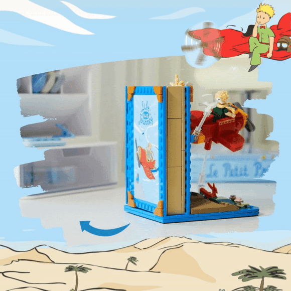 Pantasy Le Petit Prince® Red Plane Bookend Building Toy Set-One Quarter