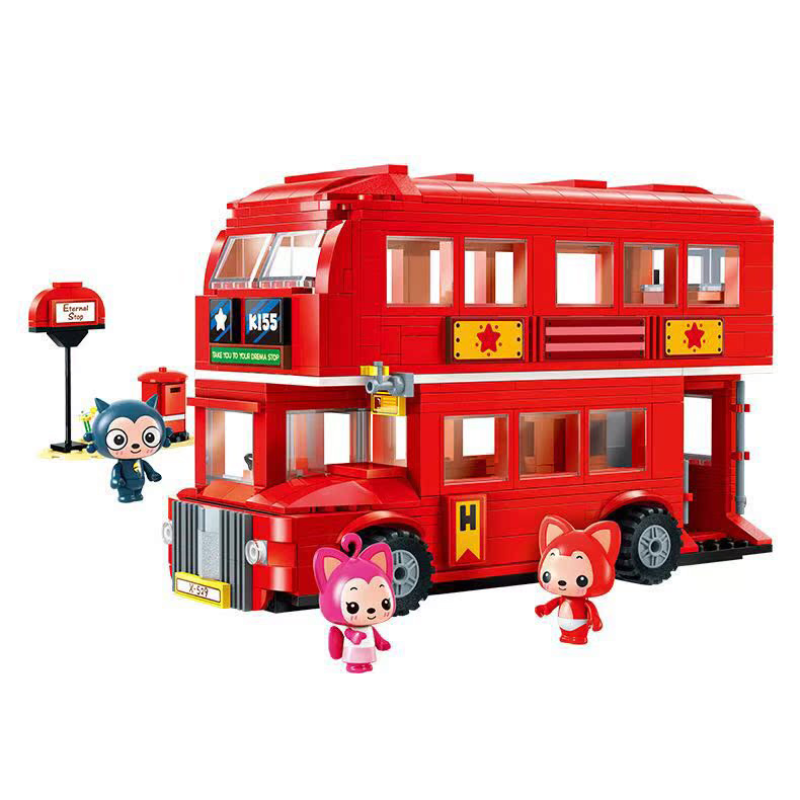 Ali the Fox Ali's Eternal Stop Red Bus Building Block Set - One Quarter