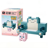 Qman Pokémon Quest Jigglypuff and Snolax Lounger Building Block Set-One Quarter