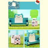 Qman Pokémon Quest Jigglypuff and Snolax Lounger Building Block Set-One Quarter