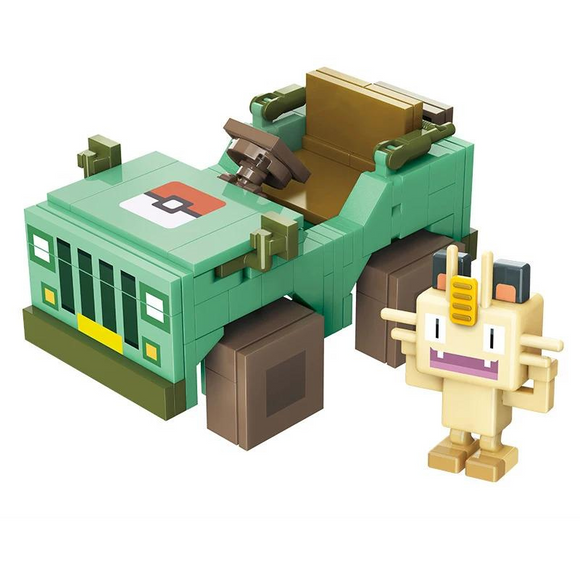 Qman Pokémon Quest Meowth and Jeep Building Block Set-One Quarter