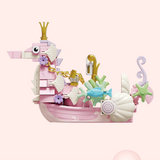 WeKKi Fairy Tale Town Vehicle The Little Mermaid Ariel's  Seahorse Carriage Building Toy Set-One Quarter