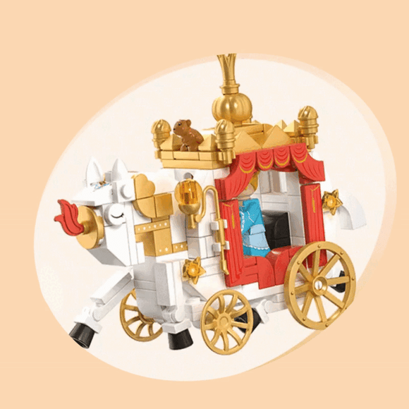 WeKKi Fairy Tale Town Vehicle Cinderella Cinderella's Royal Carriage Building Toy Set-One Quarter