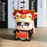 YKO Royal Panda Qing Dynasty Lion Dance Panda Micro-Diamond Particle Building Block Set-One Quarter