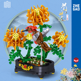 ZHE GAO Chinese Flower Fairies Chrysanthemum Mini Particle Building Block Set-One Quarter