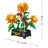 ZHE GAO Chinese Flower Fairies Chrysanthemum Mini Particle Building Block Set-One Quarter