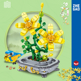 ZHE GAO Chinese Flower Fairies Winter Jasmine Mini Particle Building Block Set-One Quarter