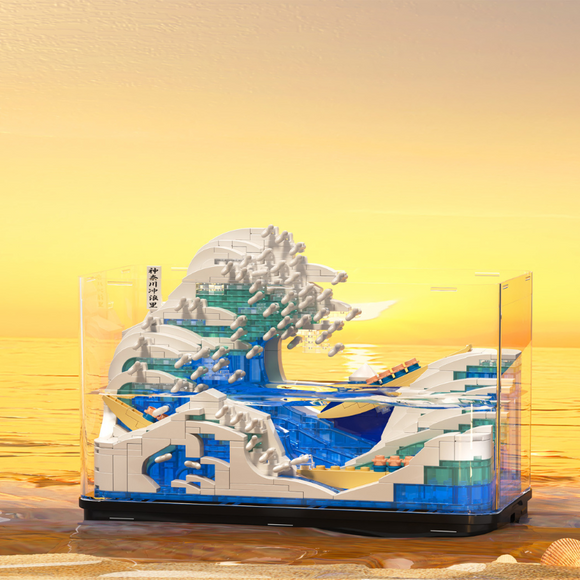 ZHE GAO Hokusai The Great Wave off Kanagawa Fish Tank Building Block Set-One Quarter