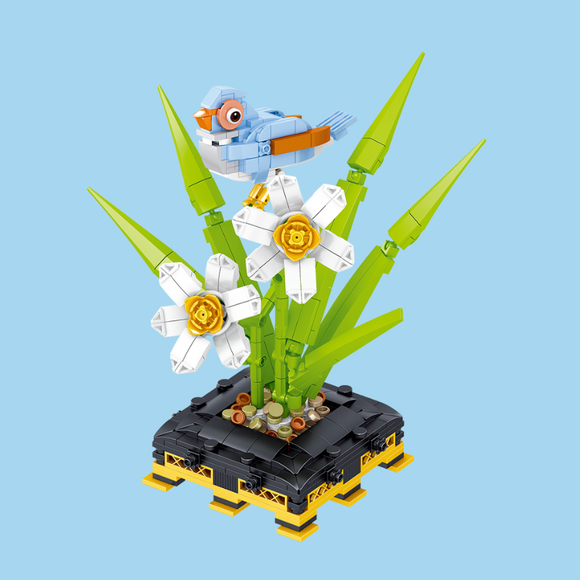 ZHE GAO Chinese Flower Fairies Narcissus Mini Particle Building Block Set-One Quarter