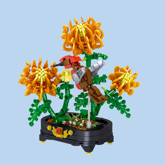 ZHE GAO Chinese Flower Fairies Chrysanthemum Mini Particle Building Block Set-One Quarter