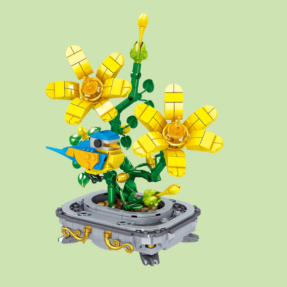 ZHE GAO Chinese Flower Fairies Winter Jasmine Mini Particle Building Block Set-One Quarter