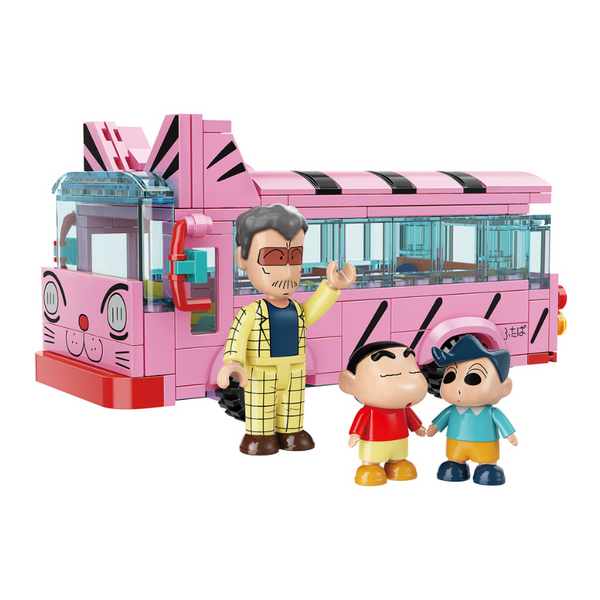 shin shin　バスセット Crayon Shin-chan Cat School Bus Building Block Set - One Quarter