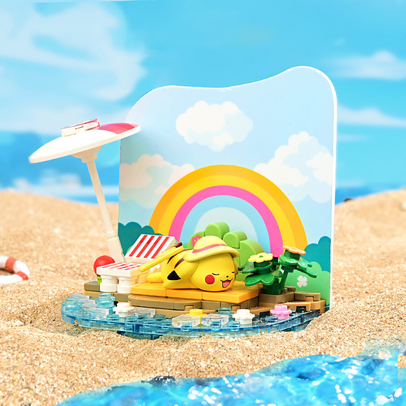 keeppley Pokémon Holiday Party Pikachu Relaxed Sunbathing Building Block Set-One Quarter