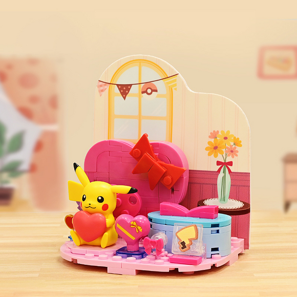 keeppley Pokémon Holiday Party Pikachu Romantic Room Building Block Set-One Quarter