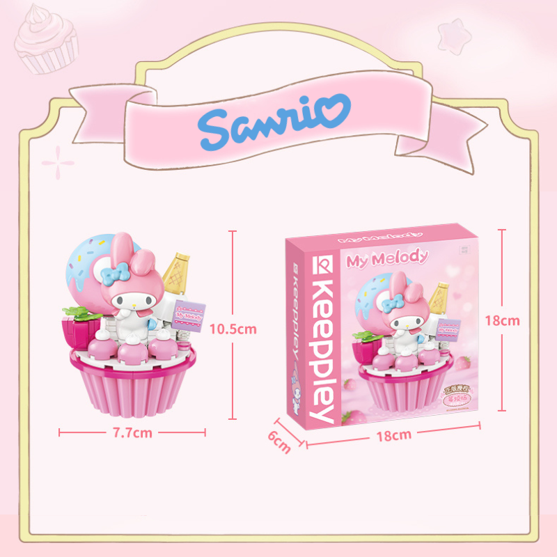 Sanrio My Melody Strawberry Cupcake Building Block Set - One Quarter
