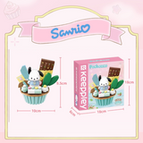 keeppley Sanrio Pochacco Chocolate Cupcake Building Block Set-One Quarter