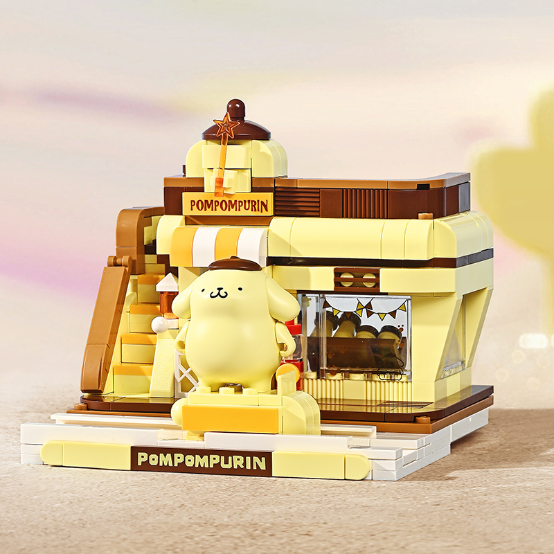 Sanrio Pompompurin Pudding Store Building Block Set - One Quarter