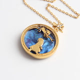 Alice in Wonderland Alice and Cheshire Cat Necklace-One Quarter