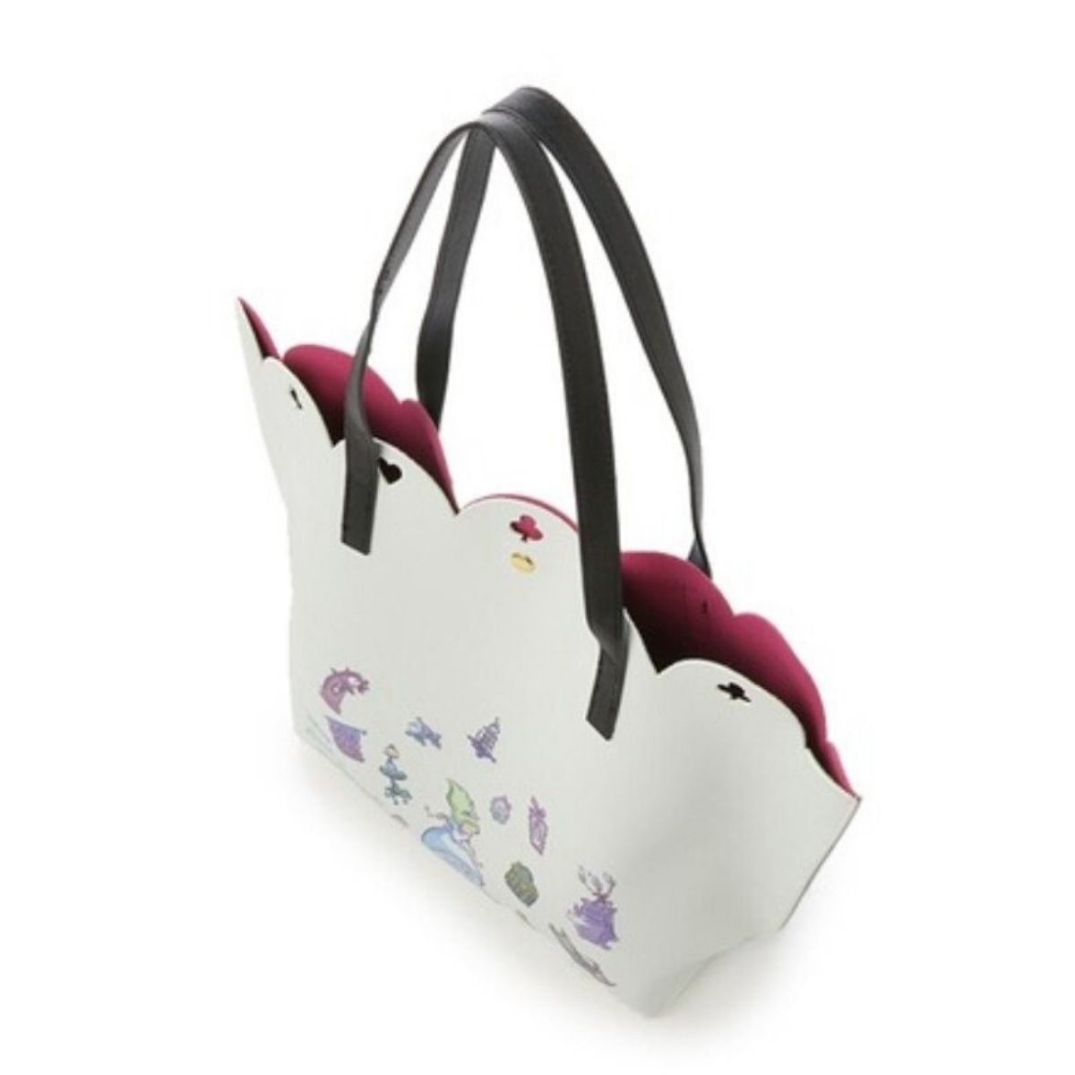 COLORS By Jennifer Sky Alice in Wonderland Ivory Tote One Quarter