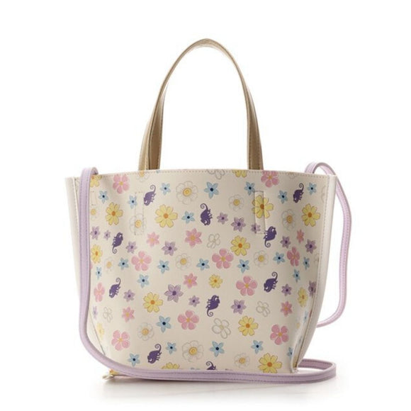 COLORS & chouett Tangled Rapunzel Flowers and Pascal Lavender Crossbody Bag-One Quarter