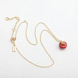 Coach Red Apple Pendant Necklace-One Quarter