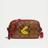 Coach Crossbody Pouch in Signature Canvas with Ms. PacMan-One Quarter