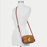 Coach Crossbody Pouch in Signature Canvas with Ms. PacMan-One Quarter