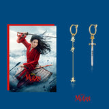 Disney Mulan Asymmetric Loyal Brave True Sword Earrings-One Quarter
