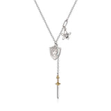 Disney Mulan Magnolia and Sword Pendant Necklace-One Quarter