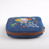Ghibili My Neighbor Totoro Embroidery Denim Mini Pouch-One Quarter