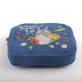 Ghibili My Neighbor Totoro Embroidery Denim Mini Pouch-One Quarter