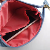 Ghibili My Neighbor Totoro Embroidery Denim Wide Pouch-One Quarter