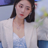 HeFang Jewelry Barbie Heart Pearl Pendant Necklace-One Quarter