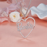 HeFang Jewelry Barbie Heart Pearl Pendant Necklace-One Quarter
