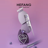 HeFang Jewelry Barbie Heart Pearl Purple Crystal Earrings-One Quarter