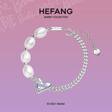 HeFang Jewelry Barbie Heart and Pearl Charm Bracelet-One Quarter