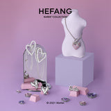 HeFang Jewelry Barbie Heart and Pearl Earrings-One Quarter
