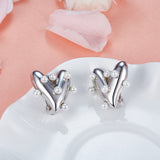 HeFang Jewelry Barbie Heart and Pearl Earrings-One Quarter