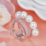 HeFang Jewelry Barbie Pink BOBO Statement Ring-One Quarter