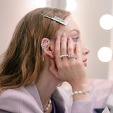 HeFang Jewelry Barbie Purple BOBO Statement Ring-One Quarter