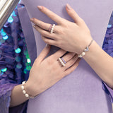 HeFang Jewelry Barbie Purple BOBO Statement Ring-One Quarter