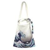 Hokusai Fuji Wave Canvas Tote Bag-One Quarter