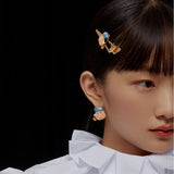 Jan Vameer Girl with a Pearl Earring Enamel Hair Clip-One Quarter