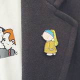 Jan Vameer Girl with a Pearl Earring Magnetic Brooch-One Quarter