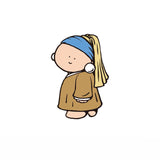 Jan Vameer Girl with a Pearl Earring Magnetic Brooch-One Quarter