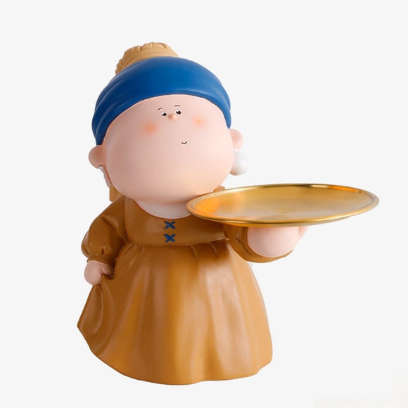 Jan Vameer Girl with a Pearl Earring Storage Tray Figurine-One Quarter